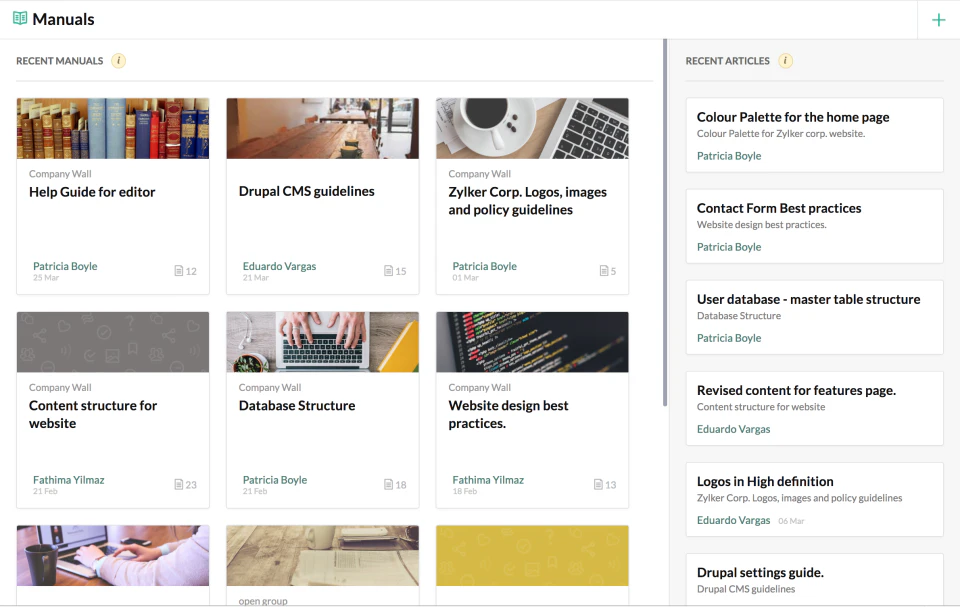screenshot of Zoho Connect